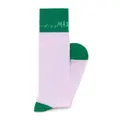 Marni contrast-trim intarsia-knit logo socks - Green