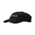 BOSS logo-embroidered cotton-twill cap - Black