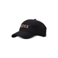 BOSS logo-embroidered cotton-twill cap - Black