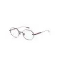 Valentino Eyewear V-Stud geometric frame glasses - Red