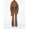 Mugler corset-waist hooded jacket - Brown