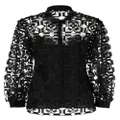 Paule Ka embroidered-design long-sleeve shirt - Black