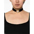Jennifer Behr crystal-embellished velvet necklace - Gold