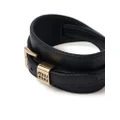 Miu Miu logo-plaque leather bracelet - Black
