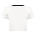 izzue contrasting-collar cotton crop top - White