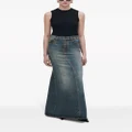 Marc Jacobs fluted denim maxi skirt - Blue