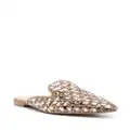 Alberta Ferretti geometric-design mirrored-finish slippers - Neutrals