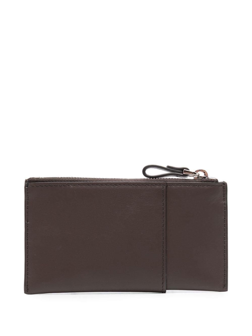 Giorgio Armani embossed-logo leather cardholder - Brown