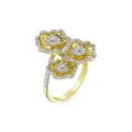Marchesa 18kt yellow gold Halo Flower diamond ring