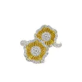 Marchesa 18kt yellow gold Halo Flower diamond ring