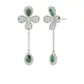 Marchesa 18kt white gold Floral emerald and diamond earrings - Silver