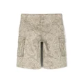 Versace Kids Barocco-print denim cargo shorts - Neutrals