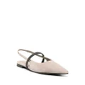 Brunello Cucinelli Monili-chain suede ballerina shoes - Neutrals