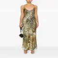 Roberto Cavalli leopard print silk dress - Brown