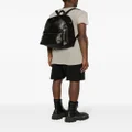 Rick Owens grained leather laptop backpack - Black