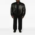 Calvin Klein zip-up leather bomber jacket - Black