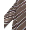 Brioni striped silk tie - Brown