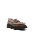 Brunello Cucinelli faux-shearling suede loafers - Brown