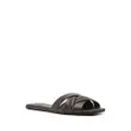 Brunello Cucinelli beaded leather flat sandals - Brown
