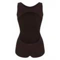 Jil Sander logo-print open-back swimsuit - Brown
