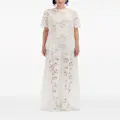 Oscar de la Renta floral-lace silk blouse - White