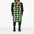 Burberry argyle intarsia-knit midi skirt - Green