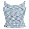 izzue mélange-effect ribbed tank top - Multicolour