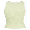izzue logo-plaque ribbed tank top - Green
