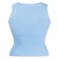 izzue logo-plaque ribbed tank top - Blue