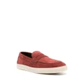 Canali suede slip-on loafers - Red