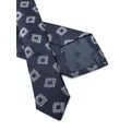 Emporio Armani patterned-jacquard silk tie - Blue