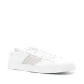 Emporio Armani stripe-detail leather sneakers - White