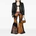 Roberto Cavalli patchwork flared leather trousers - Brown