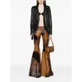 Roberto Cavalli patchwork flared leather trousers - Brown