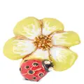 Oscar de la Renta Ladybug Flower earrings - Yellow