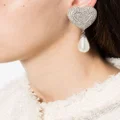 Alessandra Rich heart-motif clip-on earrings - Silver