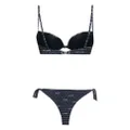 Emporio Armani logo-print bikini set - Blue