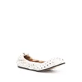 ISABEL MARANT stud-embellished leather ballerina shoes - White