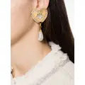 Alessandra Rich heart-motif clip-on earrings - Gold