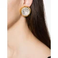 Alessandra Rich glass-crystal clip-on earrings - Gold