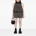 sacai double-breasted pleated gilet - Brown