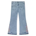 guess kids floral-print flared jeans - Blue