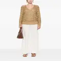 Alberta Ferretti metallic-effect knitted jumper - Gold