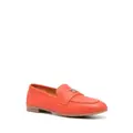Casadei logo-plaque leather loafers - Orange