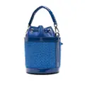 Casadei Giulia raffia bucket bag - Blue