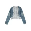 AMAYA lace-embellished denim jacket - Blue