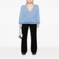 IRO lace-trim fine-knit jumper - Blue
