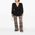 Missoni sequined honeycomb-knit flared trousers - Black