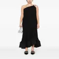Lanvin asymmetric plissé maxi dress - Black