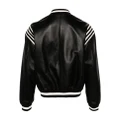 Bally stripe-detailing leather bomber jacket - Black